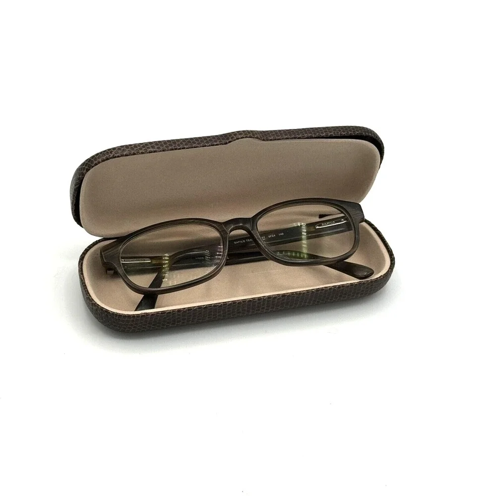 Safilo‎ Team 4157 OF24 140 Brown Wood Look Eyeglass Frames ONLY Italy with Case